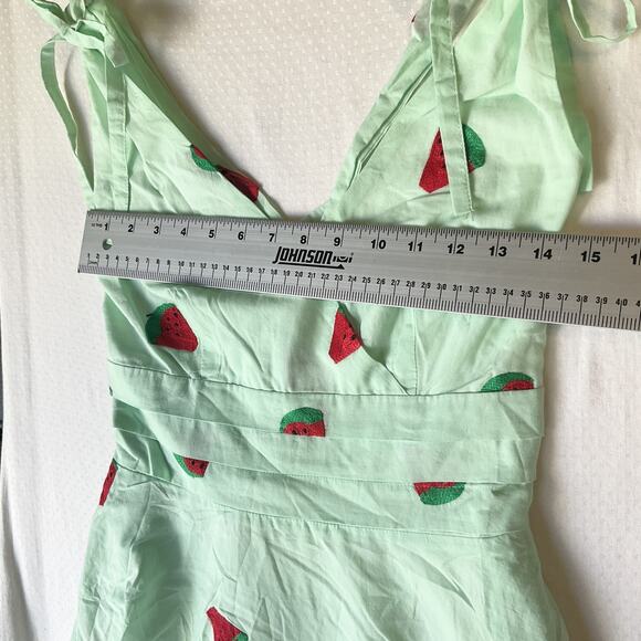 Voodoo Vixen Women Dress S Mint Green Watermelon Embroidery Fruit Fit & Flare - Picture 5 of 12